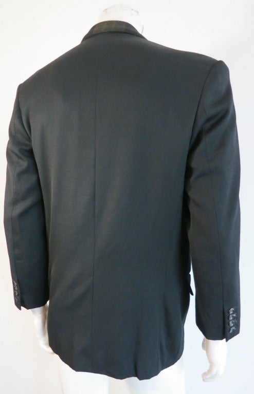 Vintage MATSUDA JAPAN Menswear Double layer plaid & solid blazer jacket 3