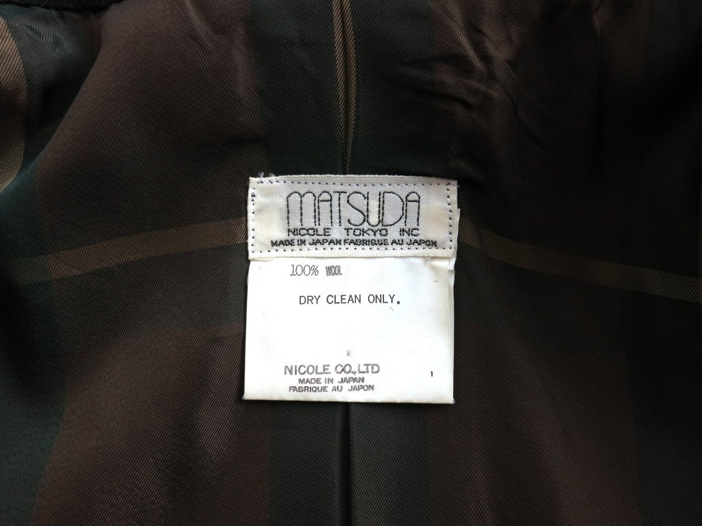 Vintage MATSUDA JAPAN Menswear Double layer plaid & solid blazer jacket 5