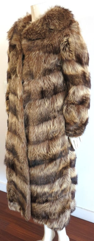 Women's Vintage/mint REVILLON PARIS 1950's era raccoon fur coat For Sale