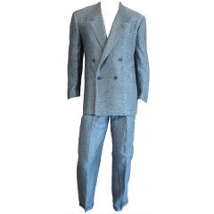 Vintage GIANNI VERSACE Menswear 1980's 'V' motif printed suit