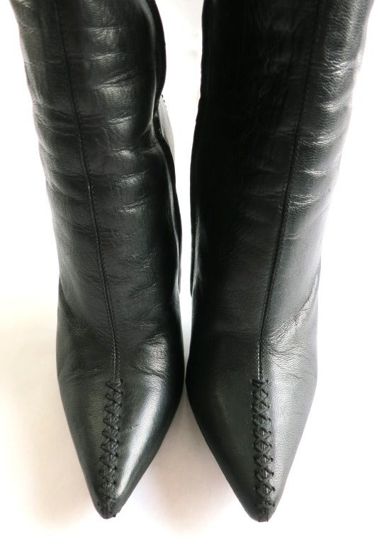 TOM FORD for YVES SAINT LAURENT Black leather knee high boots 2