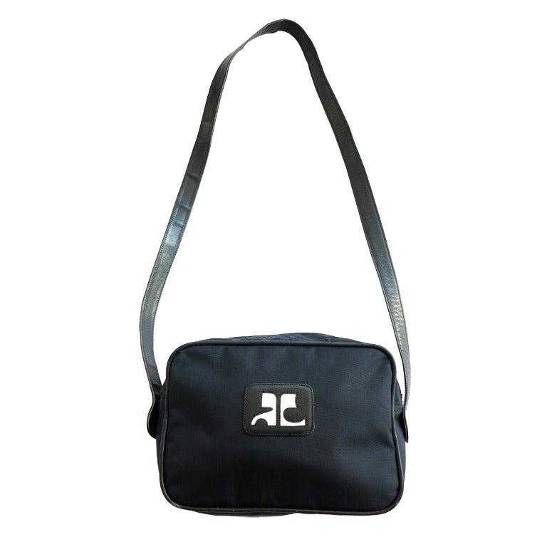 Courreges Blue Logo Shoulder Bag