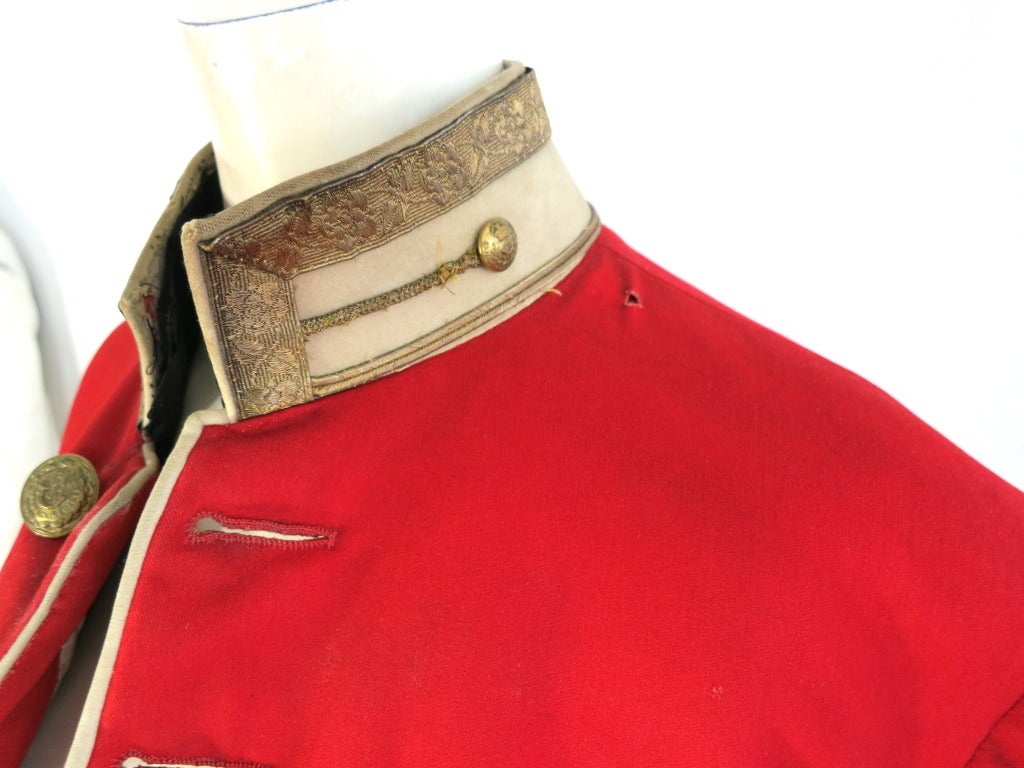 Antiguo c.1900 Oxfordshire & Buckinghamshire Light Infantry capa roja de hombre 4