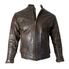 Used SCHOTT 1970's Men's rugged cafe racer motorcycle jacket #141