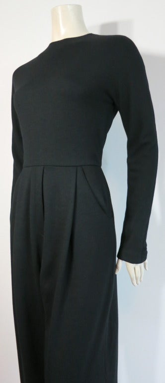 Vintage GEOFFREY BEENE Black knit jumpsuit In Excellent Condition In Newport Beach, CA