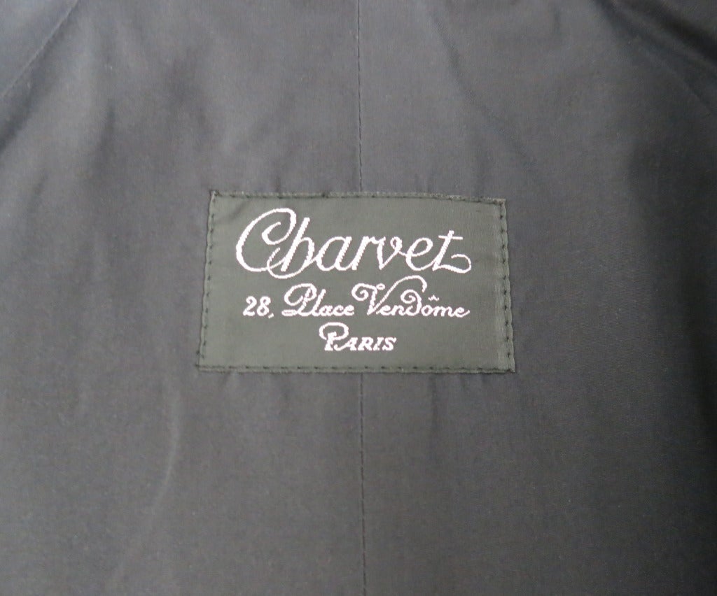 Unworn/Vintage CHARVET PARIS 100% silk trench coat printed lining 3