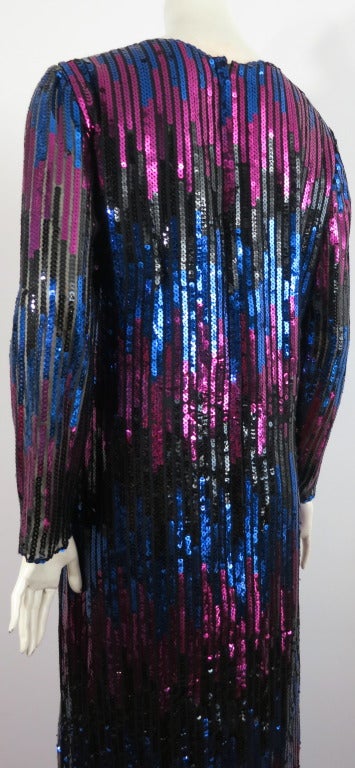 Women's Vintage BONWIT TELLER 1970's Tonic sequin column dress For Sale