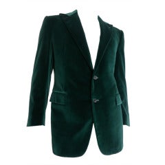 Veste de smoking Ralph Lauren en velours vert foncé à la ceinture violette pour hommes