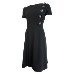 Unworn PRADA Black dress with oversized embellishments