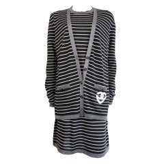 CHANEL PARIS Cashmere & silk 2pc. knit cardigan & dress set