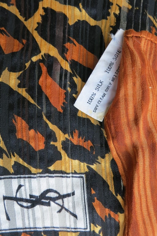 Vintage YVES SAINT LAURENT Pure silk leopard print scarf 6