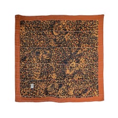 Vintage YVES SAINT LAURENT Pure silk leopard print scarf