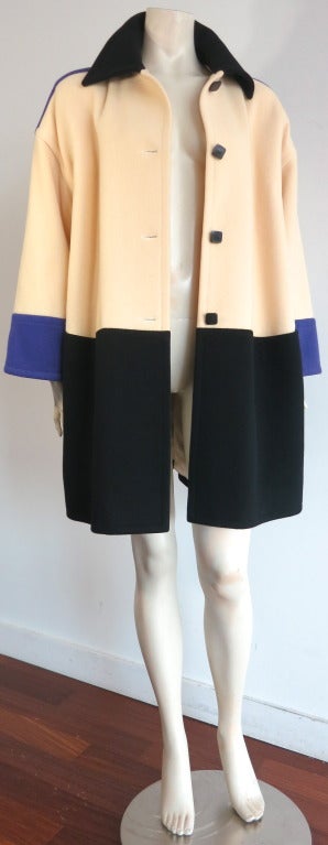 Vintage COURREGES PARIS Color blocked wool coat