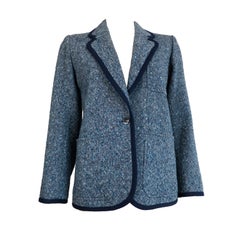 Vintage YVES SAINT LAURENT 1970's wool Donegal tweed blazer