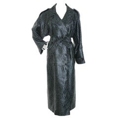 Vintage YVES SAINT LAURENT Snakeskin python printed trench coat & belt