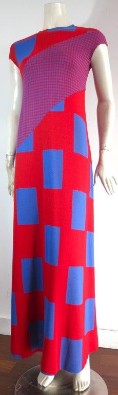 Vintage RUDI GERNREICH 1970's Unworn knit pique gingham geometric dress In New Condition In Newport Beach, CA