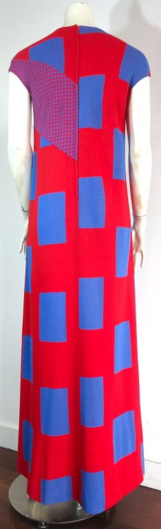 Vintage RUDI GERNREICH 1970's Unworn knit pique gingham geometric dress 2