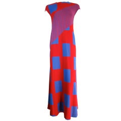 Vintage RUDI GERNREICH 1970's Unworn knit pique gingham geometric dress