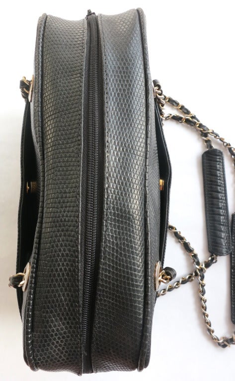 Vintage LANA OF LONDON Black lizard skin leather purse bag For Sale 1