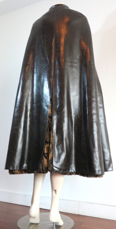 Vintage PIERRE CARDIN Dark brown PVC circle pocket cape 6