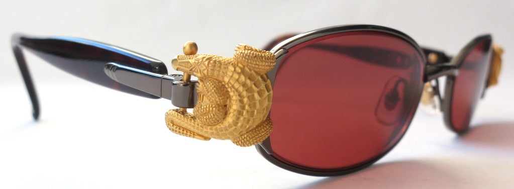 BARRY KIESELSTEIN-CORD 'Le Croc' Sunglasses In Excellent Condition In Newport Beach, CA