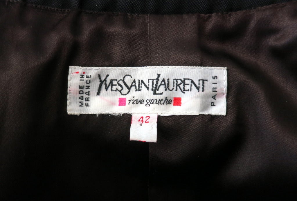 YVES SAINT LAURENT Black suit with crystal detail buttons 2