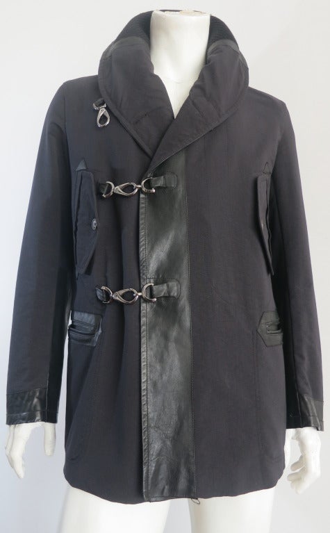 JOHN GALLIANO Men's metal claw closure coat