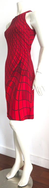 Red ROBERTA DI CAMERINO Geometric printed knit dress