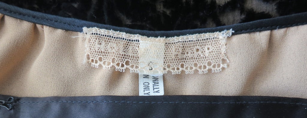 Vintage HOLLY'S HARP Black cut velvet 2 piece skirt & top set For Sale 6