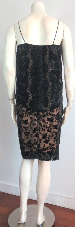 Women's Vintage HOLLY'S HARP Black cut velvet 2 piece skirt & top set For Sale