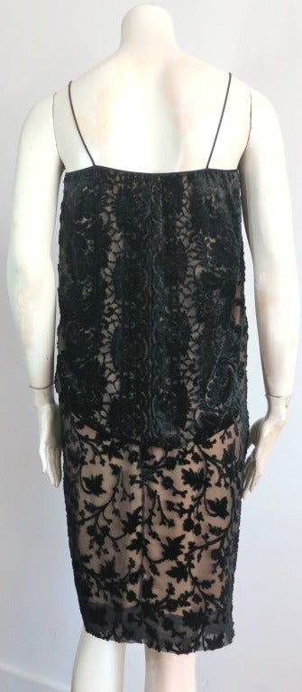 Vintage HOLLY'S HARP Black cut velvet 2 piece skirt & top set For Sale 1