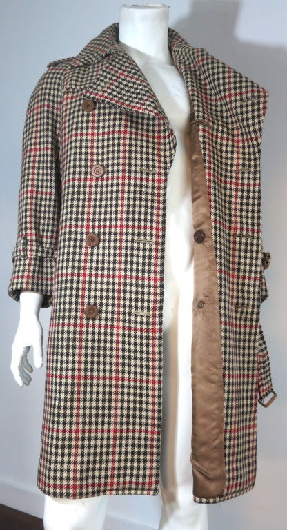 Vintage TURNBULL & ASSER LONDON Men's houndstooth check trench coat For Sale 1
