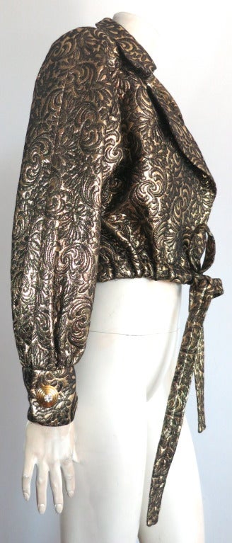 Women's Vintage JAMES GALANOS Metallic brocade blouson jacket