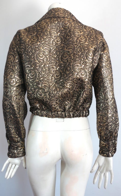 Vintage JAMES GALANOS Metallic brocade blouson jacket 1