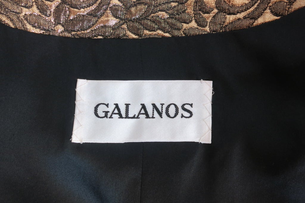 Vintage JAMES GALANOS Metallic brocade blouson jacket 4