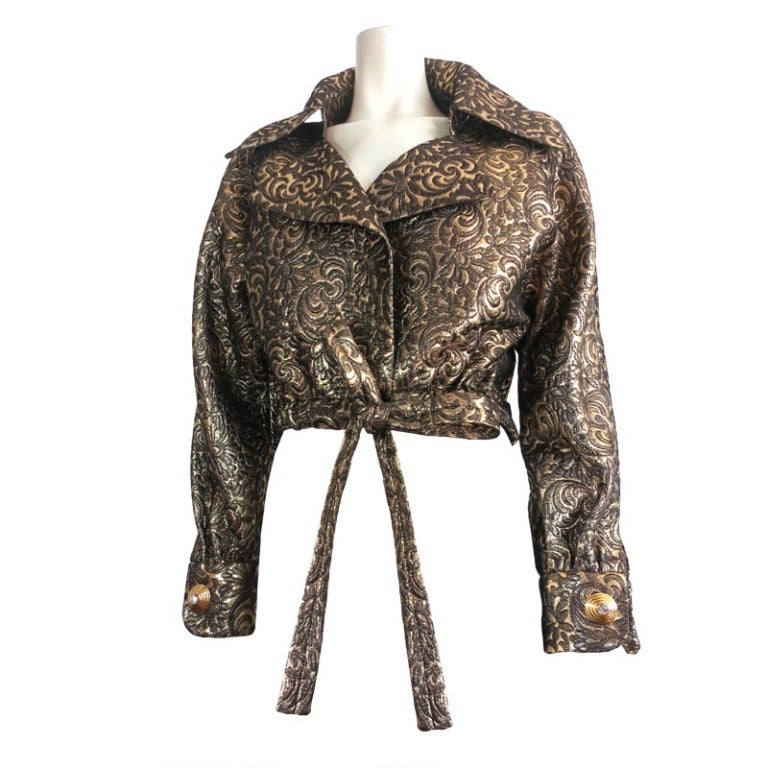 Vintage JAMES GALANOS Metallic brocade blouson jacket