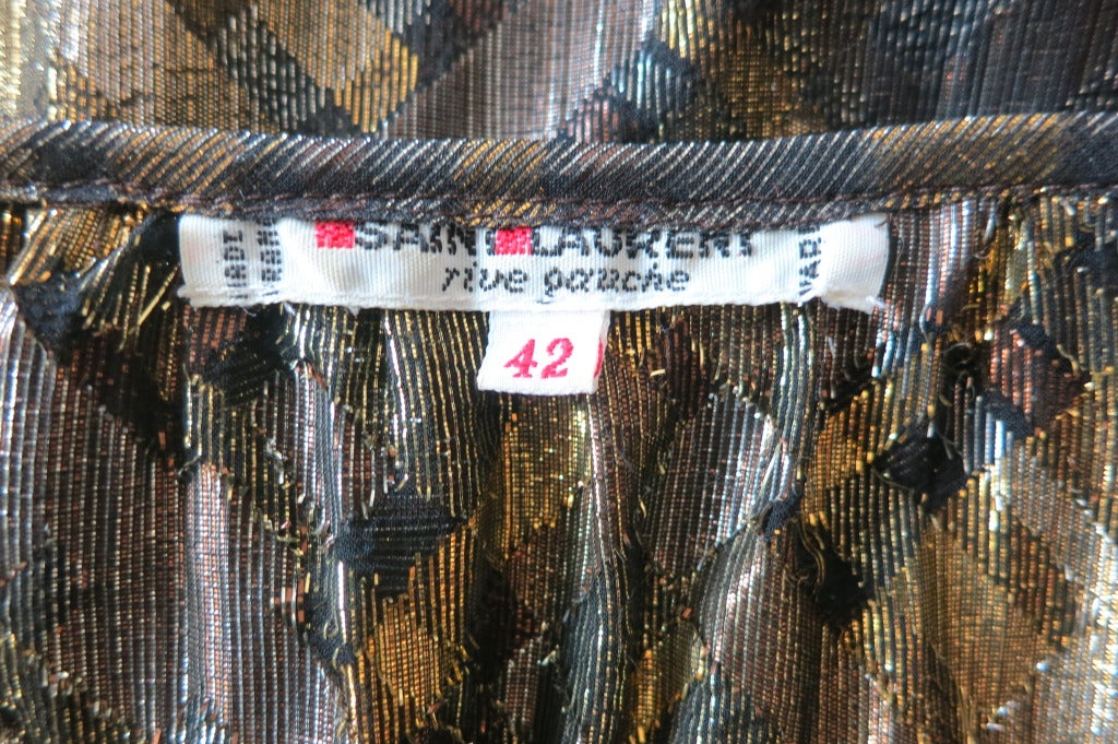 1970's YVES SAINT LAURENT Metallic silk peasant blouse YSL 3