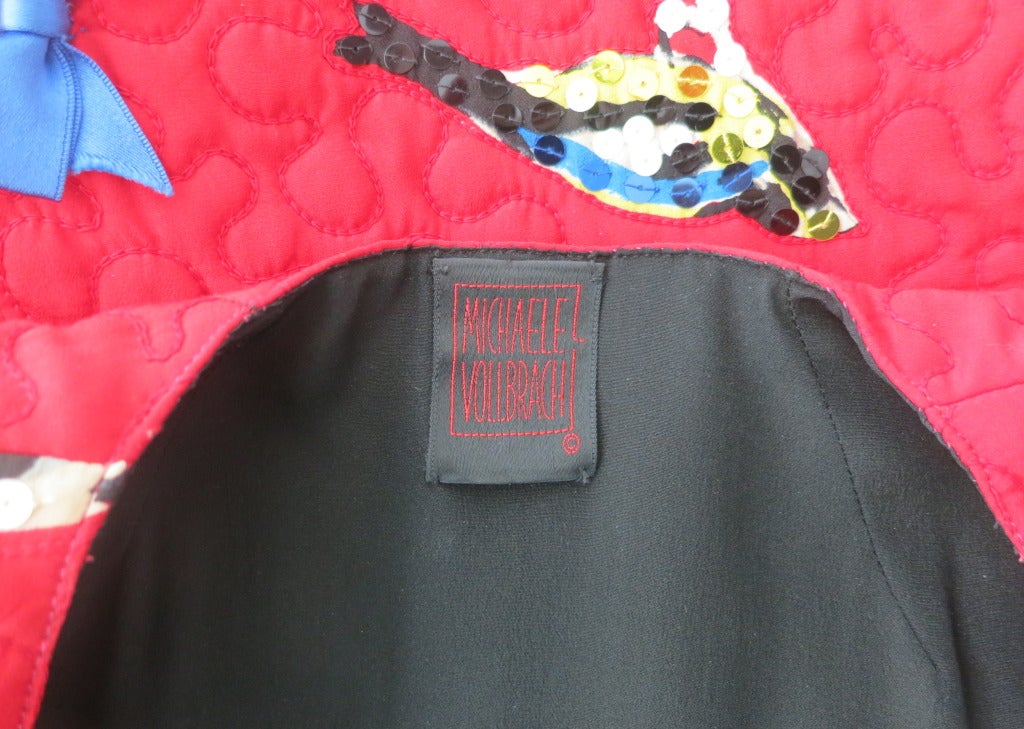Vintage MICHAELE VOLLBRACHT Multi-color embellished bird jacket 6