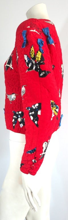 Vintage MICHAELE VOLLBRACHT Multi-color embellished bird jacket 5