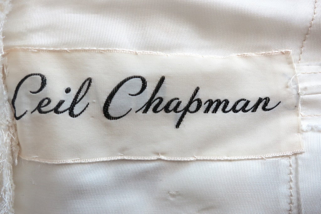 Vintage CEIL CHAPMAN Embellished satin dress 5