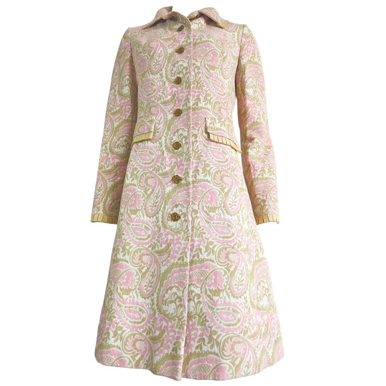 Vintage I. MAGNIN & CO.1960's Paisley tapestry weave coat