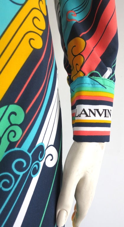 Vintage LANVIN Colorful printed shirt dress 1