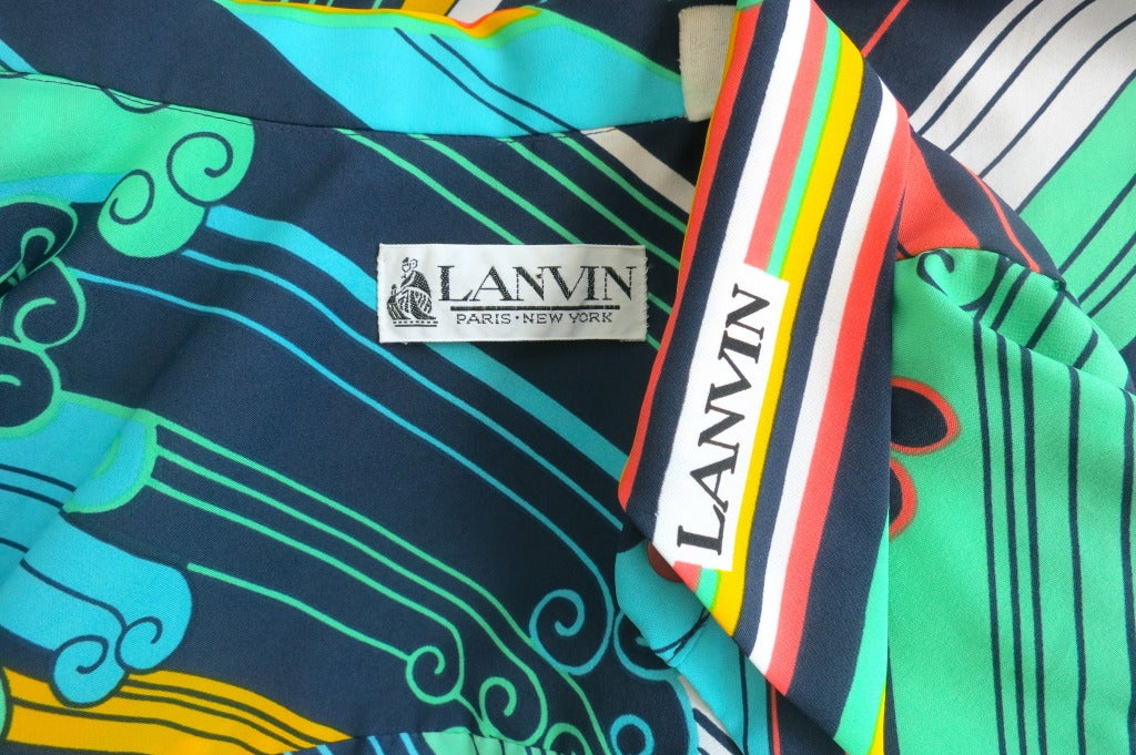 Vintage LANVIN Colorful printed shirt dress 3