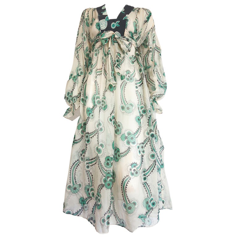 Vintage OSSIE CLARK Celia Birtwell Mystic Daisy silk dress