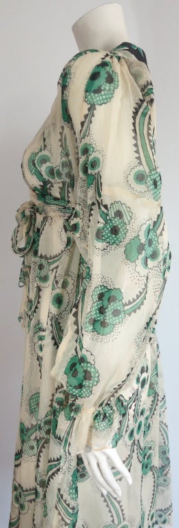 Vintage OSSIE CLARK Celia Birtwell Mystic Daisy silk dress 1