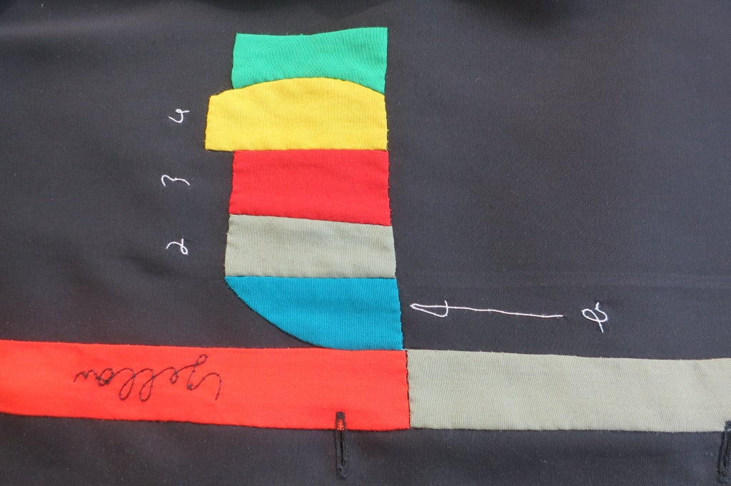 MATSUDA Men's geometric applique hand embroidered shirt 3