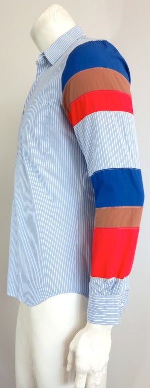 COMME DES GARCONS Men's color-blocked dress shirt In Good Condition In Newport Beach, CA