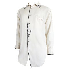 Vintage MATSUDA Men's embroidered silk shirt