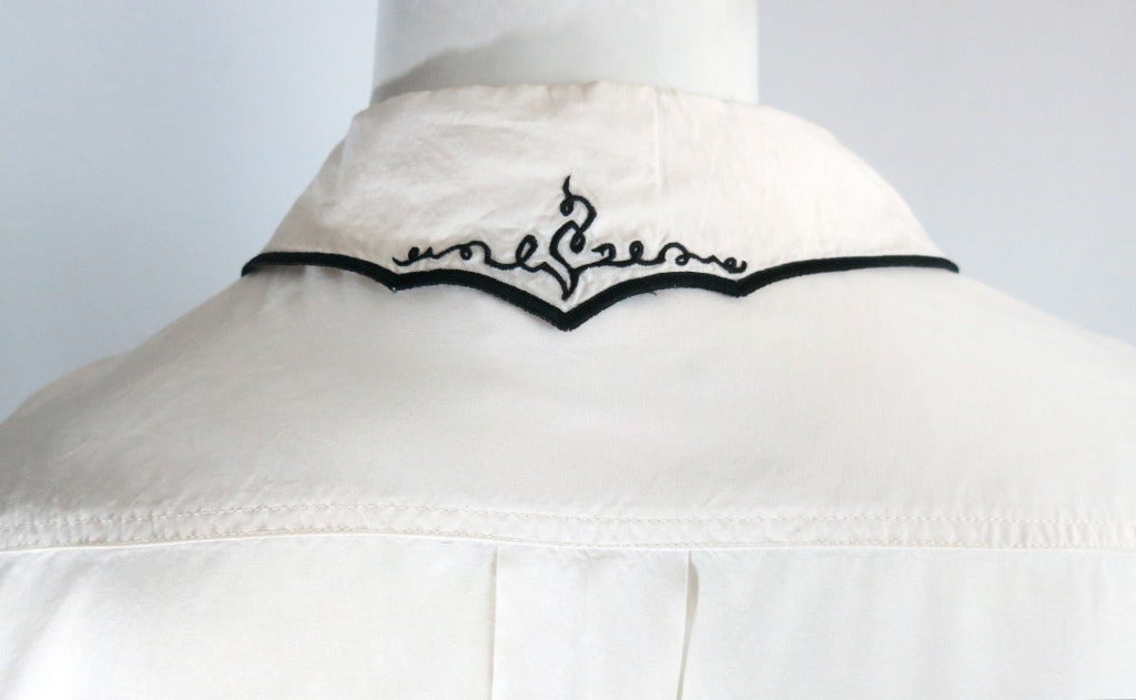 Vintage MATSUDA Men's embroidered silk shirt 2