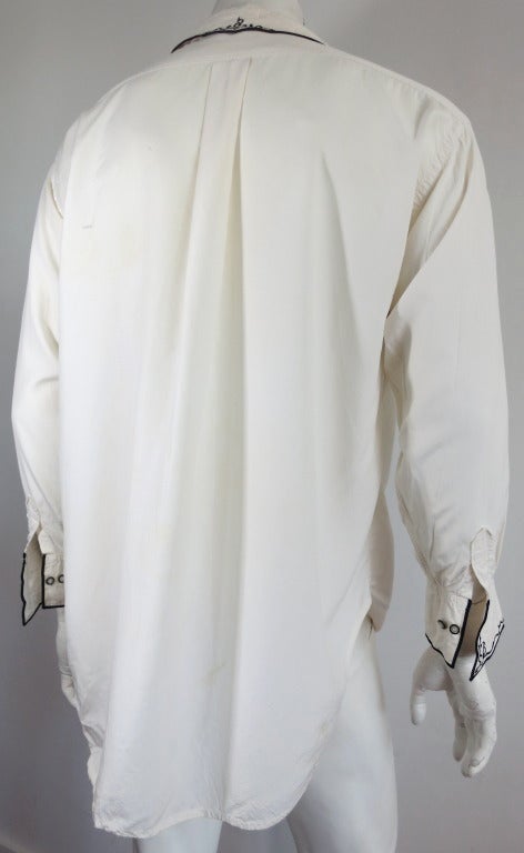 Vintage MATSUDA Men's embroidered silk shirt 3